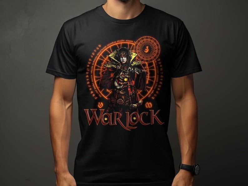 Elven Warlock RPG Gamer T-Shirt, Tabletop Gaming Graphic Tee, Dungeons Themed Sh