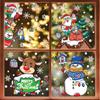 Christmas Decoration Window Stickers Cartoon Elk Santa Claus Snowman Xmas Mirror Stickers Merry Christma Sticker New Year