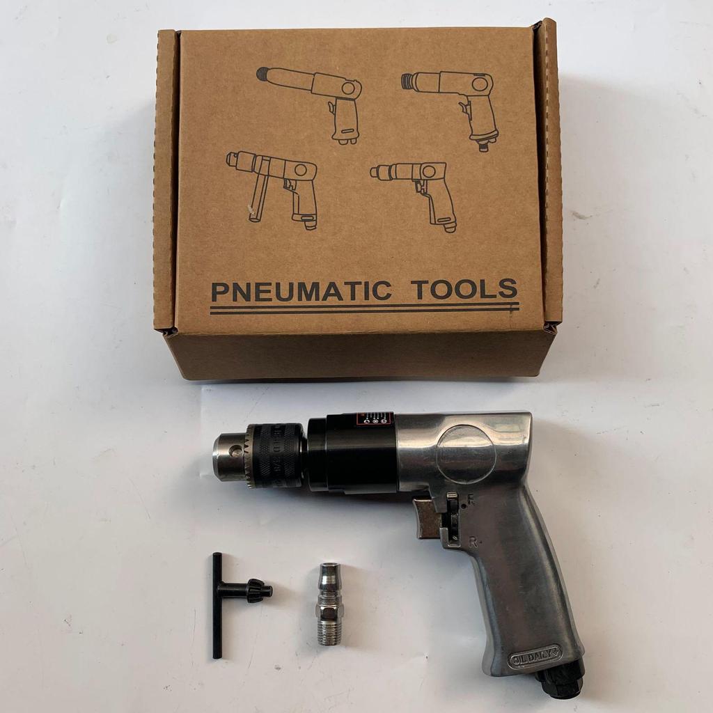 Пневматическая дрель-пистолет Gaobao промышленного класса диаметром 10 мм с функцией прямого/обратного хода и пневматическая дрель-пистолетного типа диаметром 13 мм.