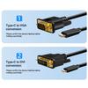 Кабель USB C на VGA 1080P Кабель-адаптер-конвертер Type C 3.1 VGA Позолоченный 1,8 м Для ноутбука UHD Внешний видеопроектор