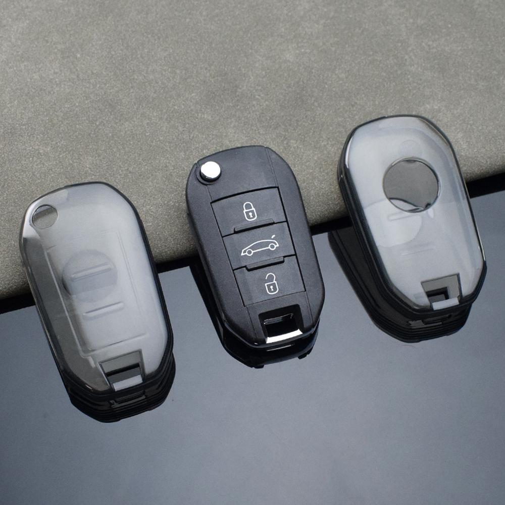 Для Peugeot 208 308 408 508 2008 3008 4008 5008 для Citroen C3 C4 CACTUS C6 C8 TPU чехол для автомобильного выкидного ключа аксессуары