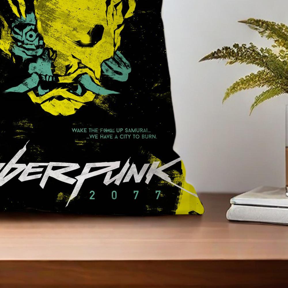 Игровая наволочка C-Cyber-Co-P-punk 2077 Для подушки Диван Принт Декорация Комната Дом Офис Кофейня Автомобиль Скандинавская Простота