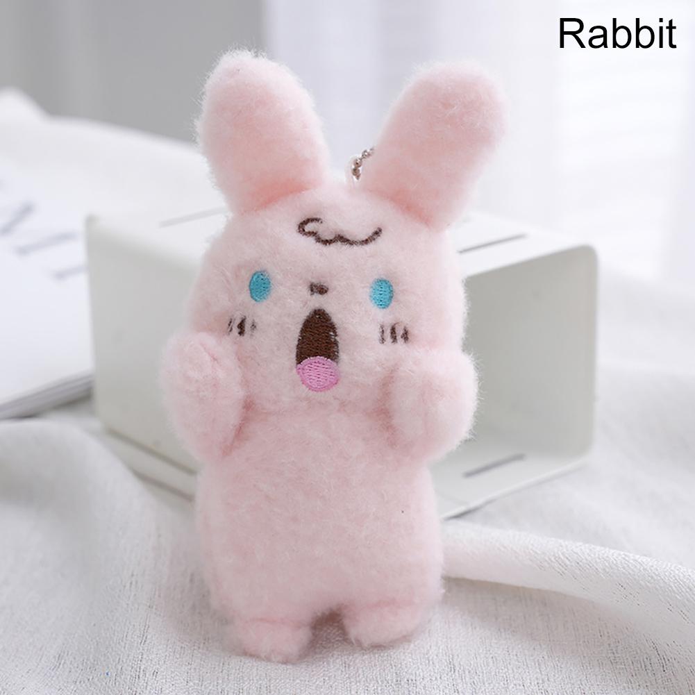 10cm Screaming Animal Plush Toys Cute Shouting Dog Puppy Bear Keyring Pendant Car Keychain Bag Decoration Plushies Gifts