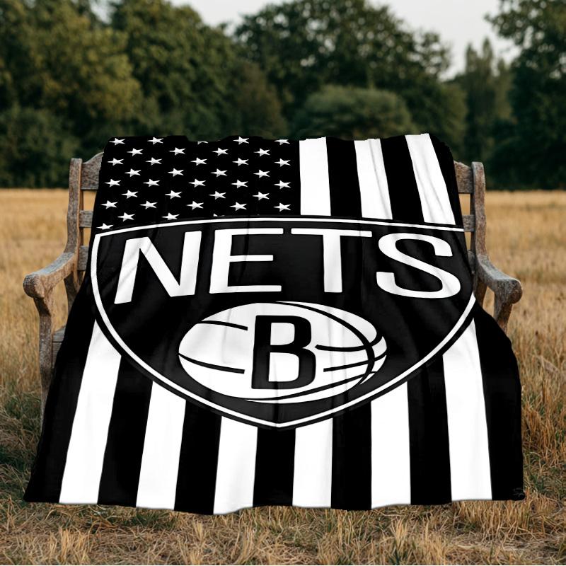 Brooklyn Basketball Team Blanket Flannel Throw for Sofa, Indoor, Camping, Living Room, Office, Chair, And Bed Soft Birthday Gift