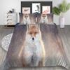Fox Duvet Cover Set King/Queen Size Orange Lovely Fox Bedding Set For Kids Teens Boys Wild Animal 2/3Pcs Polyester Quilt Cover