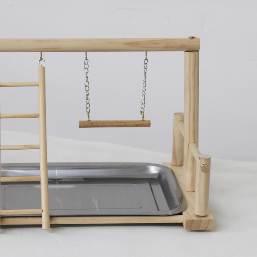 Solid Wood Parrot Playground Platform - Hand-Raised Bird Stand and Play Area