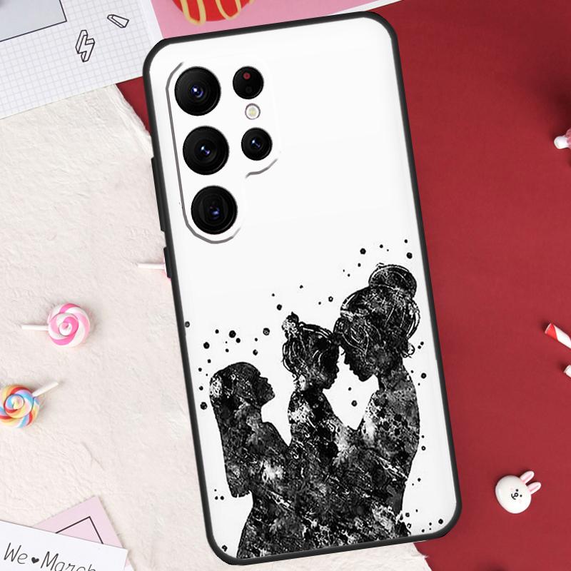 Чехол 'Супер Мама Любит Ребенка' для Samsung Galaxy S24 FE S20 FE S21 S22 S23 S25 S26 Ultra S10 Plus S25 FE Защитный Корпус