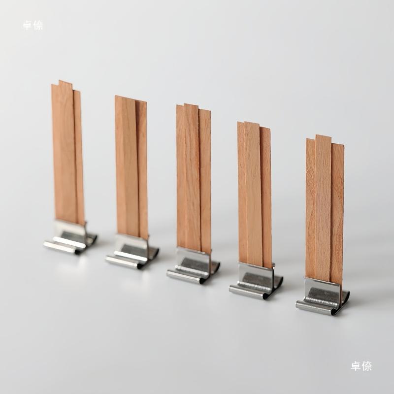 10 наборов Натуральный Деревянный Воск Фитиль DIY Материал для Свечей Соевый Воск Ароматерапия Бездымный Экологичная Защита Окружающей Среды Деревянная Стружка Держатель Фитиля