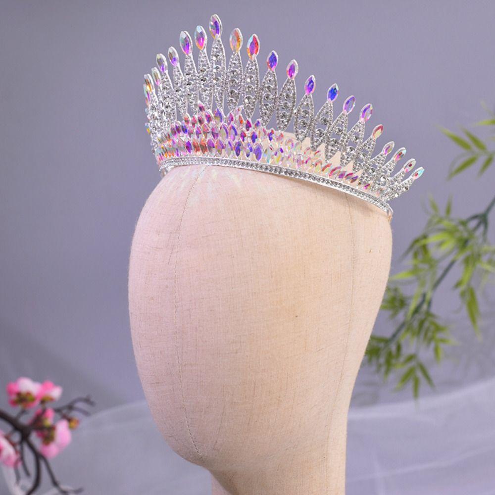 Elegant Zinc Zinc Alloy Princess Crown Sparkling Bridal Headwear Women Hair Hoop Stage Performances
