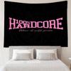 HARDCORE LOGO Tapestry for Bedroom Aesthetic Classroom Tapestries Wall Hanging for Living Room Dorm Office,Ideal Creative Gift
