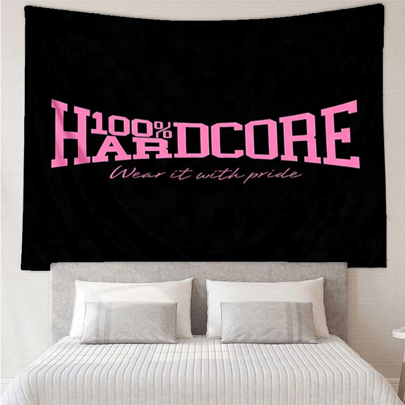 HARDCORE LOGO Tapestry for Bedroom Aesthetic Classroom Tapestries Wall Hanging for Living Room Dorm Office,Ideal Creative Gift