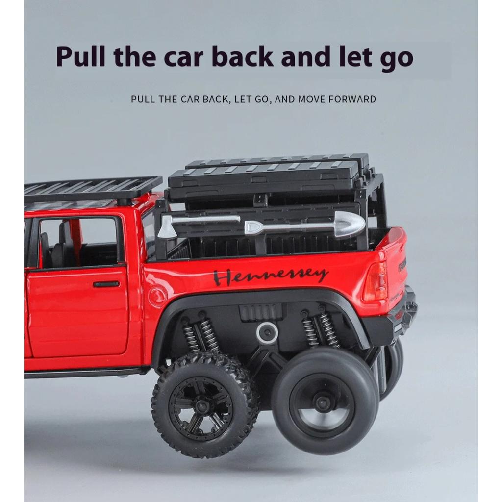 1/32 Dodge Mammoth 1000 6*6 TRX RAM Hennessey Внедорожный Пикап Внедорожник Сплав Литой Модель Автомобиля Детские Игрушки Коллекционные Подарок Мальчику
