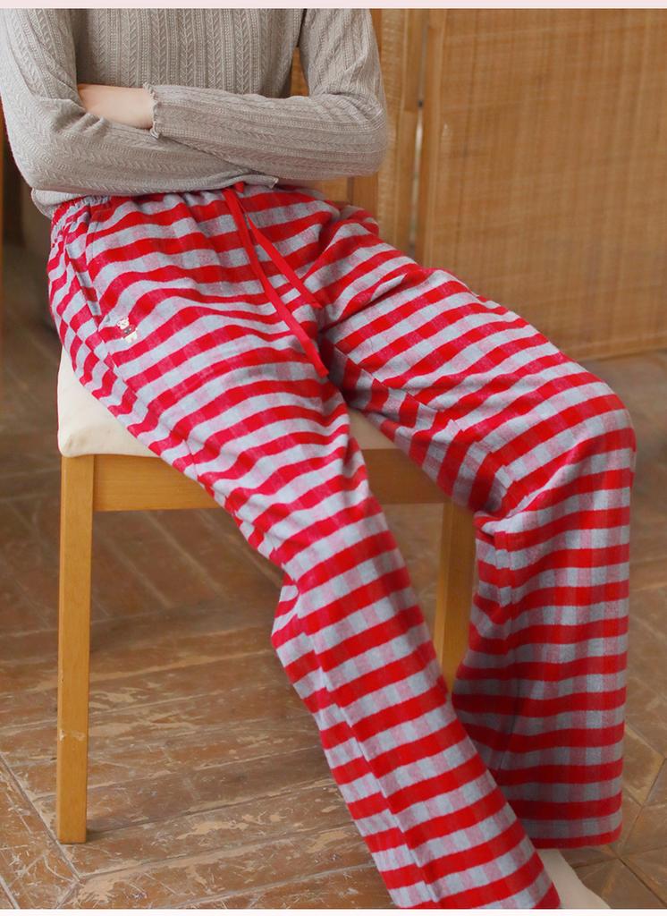 Red Grid Women's Home Sleeper Pants