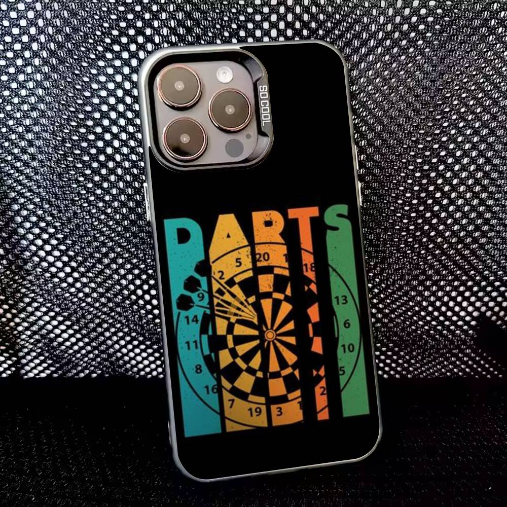 Darts Phone Case For iPhone 16,15,14,13,12,11,8,7,Pro,Max,Plus,Mini,XS,SE Anti Fall Black Matte Hard