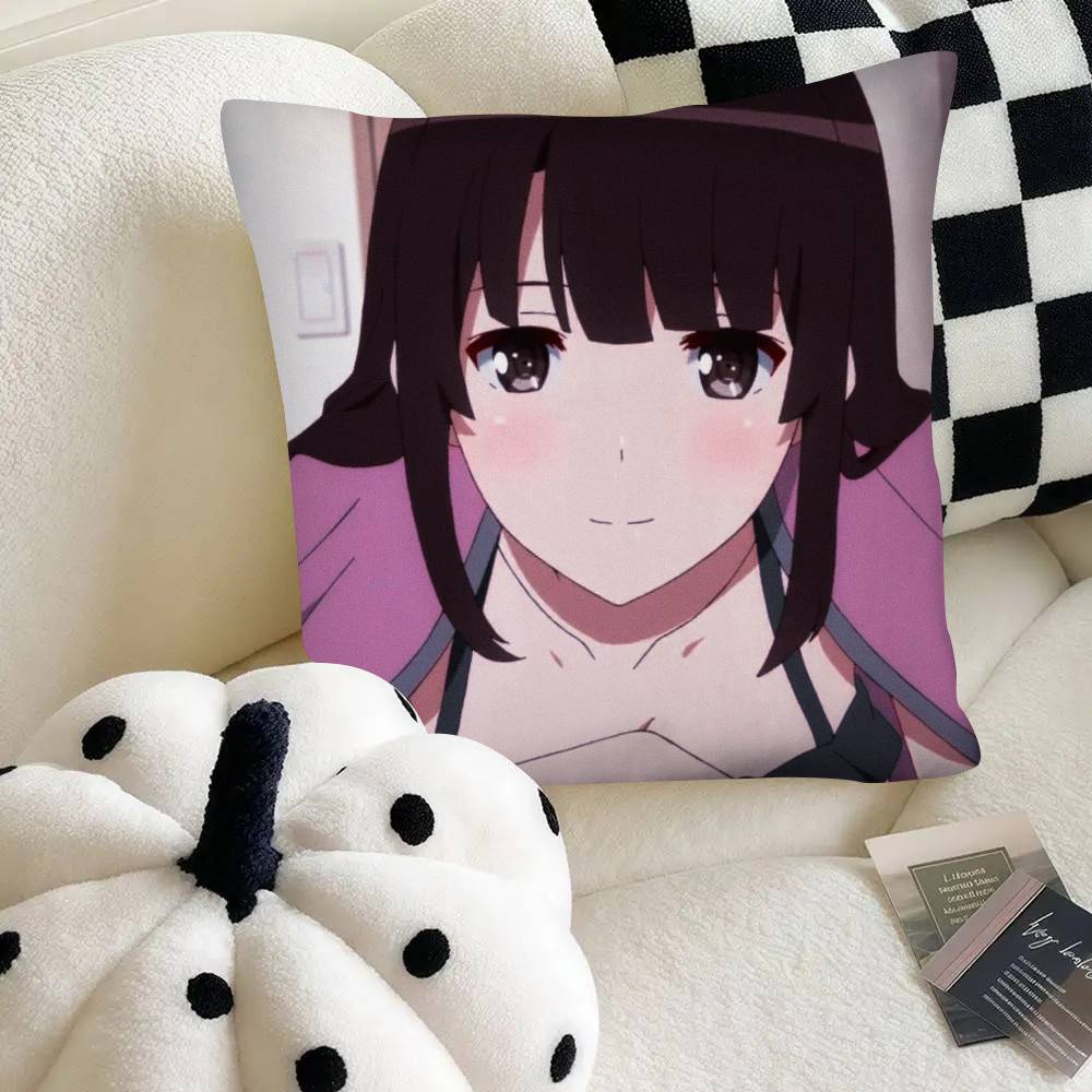 Romance Anime Saekano Pillow Case Fashion Square Pillowcase Bedroom Sofa Room Ins Decoration Leisure