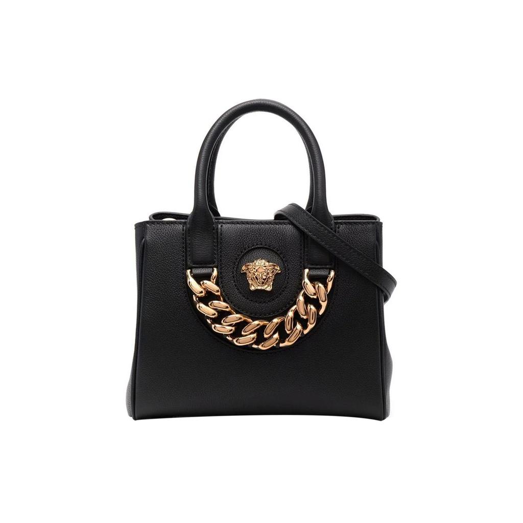 Versace Сумка-тоут из телячьей кожи с логотипом Медузы Женские сумки-тоут Черный 1004460-DVIT2T-1B00V