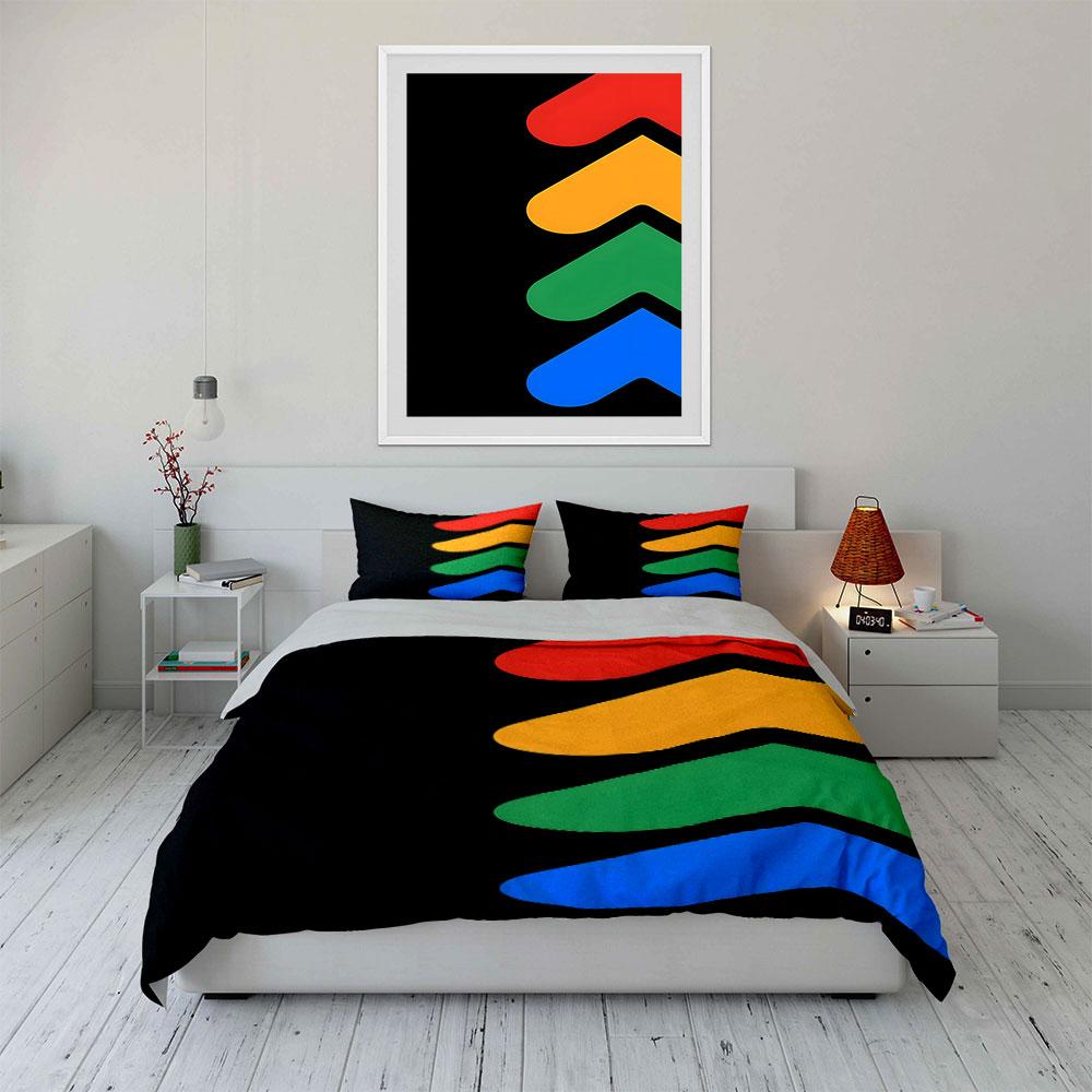 Colorful abstract arrow shapes. Bedding sets Duvet cover sets Duvet covers Pillowcases(1*Duvet Cover 2*Pillowcases without duvet insert)