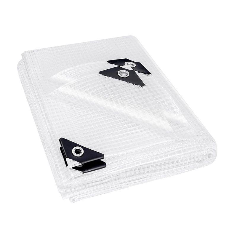 ABMH-Waterproof Clear Tarps With Grommets, 6X8 FT Heavy Duty Greenhouse Tarp, Clear Greenhouse Cover