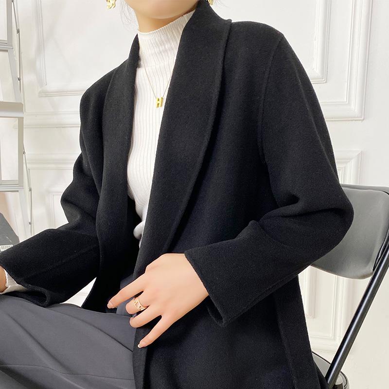 Женское пальто из 100% шерсти TIDENOVEL Осеннее шерстяное длинное пальто Ручной работы Пальто-бушлат Зимняя теплая шерстяная длинная куртка Пальто