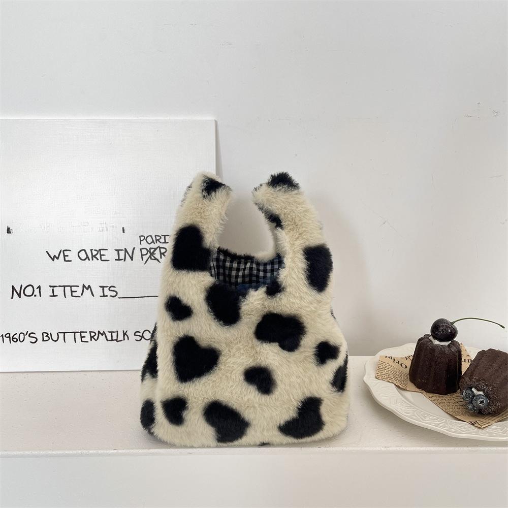 Женский клатч с леопардовым принтом, мягкий плюшевый, осенне-зимний, модная сумочка, тоут, для хранения