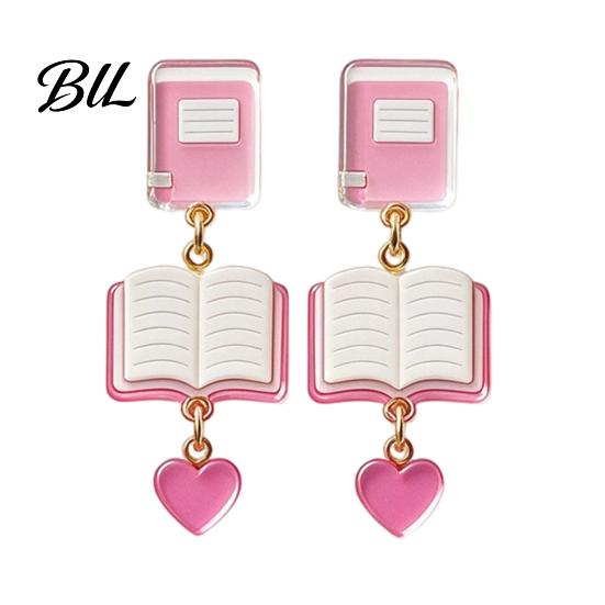 Personalized School Life Ornaments 1 Pair Teacher Earrings for Women, Cute 2D Acrylic Crayon Pencil Backpack Dangle Number Alphabet Earrings,