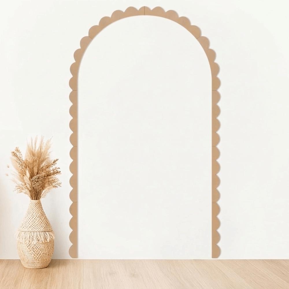 9/10Pcs Super Large Scalloped Crafts Trim DIY Wall Decor Wood Arch Frame Living Room
