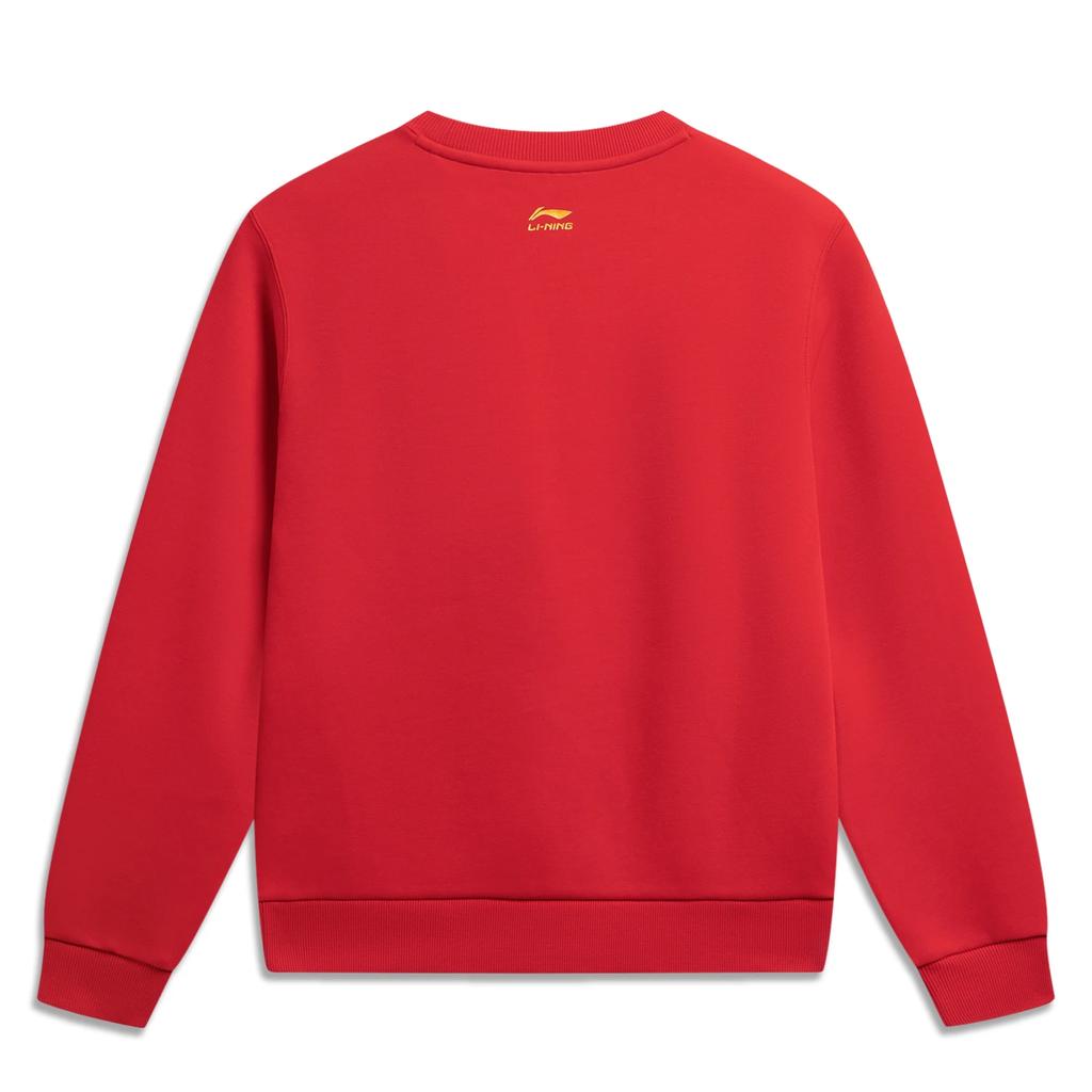 Li Ning Серия Китайской Культуры Принт с Буквами Круглый Вырез Повседневная Толстовка Женская толстовка AWDW106-2