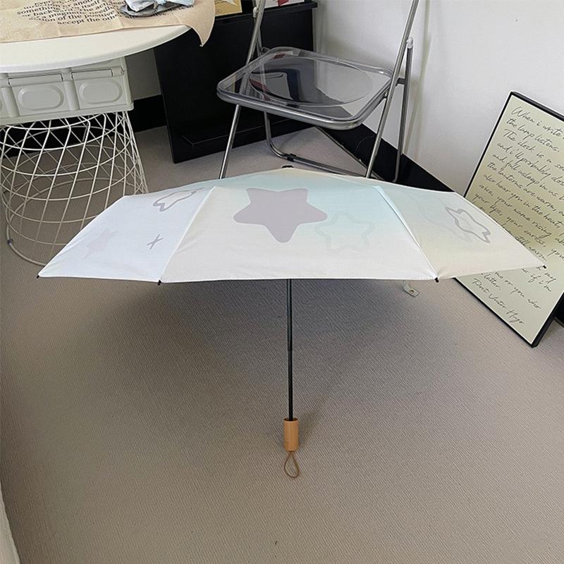 Gradient Star Black Glue Sunscreen Fully Automatic Umbrella Rain and Rain Dual Use Women's Sunshade Umbrella Portable Umbrella