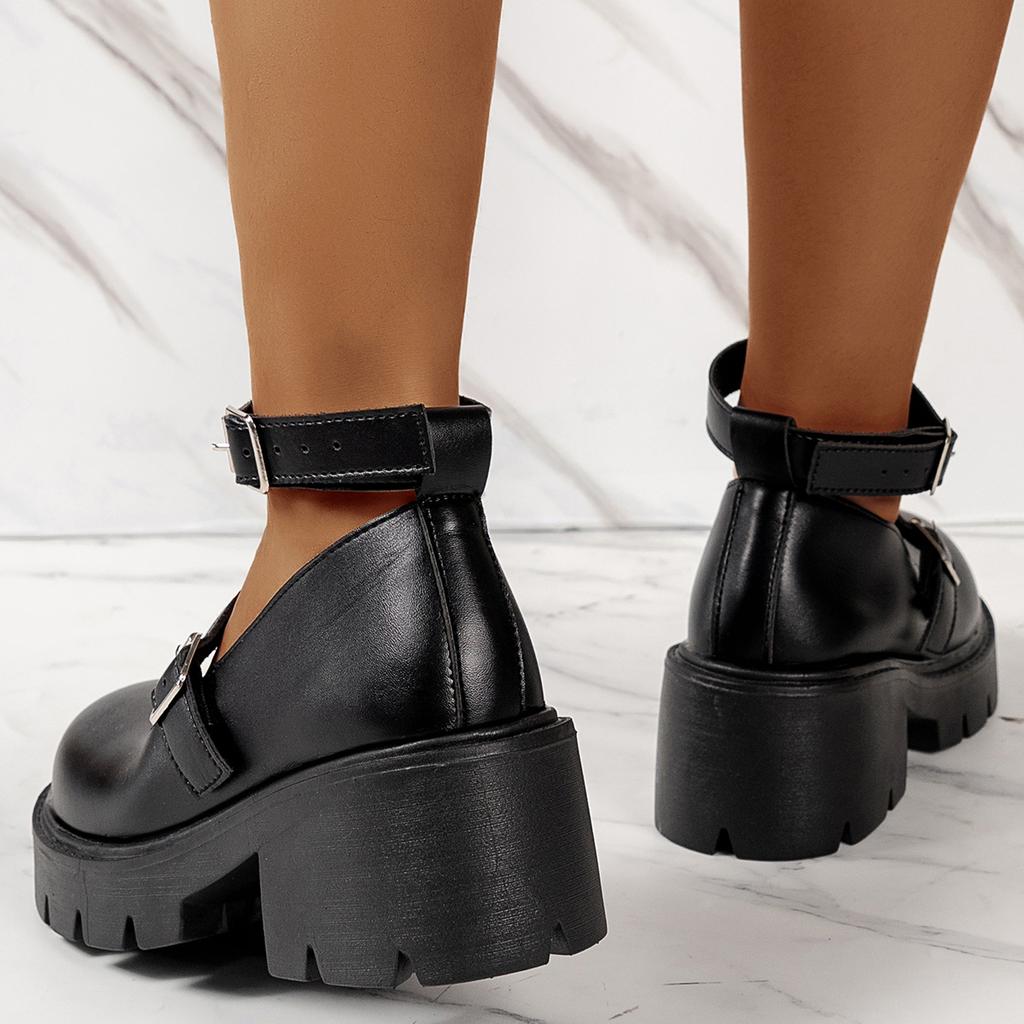 2024 New Women Lolita Shoes Vintage Students Uniform High Heels Women Platform Plus Size Shoes Mary Jane Shoes Zapatos De Mujer