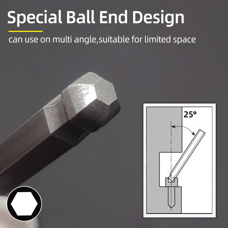Набор шестигранных отверток с шаровым наконечником, шестигранный ключ, отвертка, сверло с хвостовиком 1/4 дюйма, магнитная сталь S2 65/100 мм, ручные ремонтные инструменты