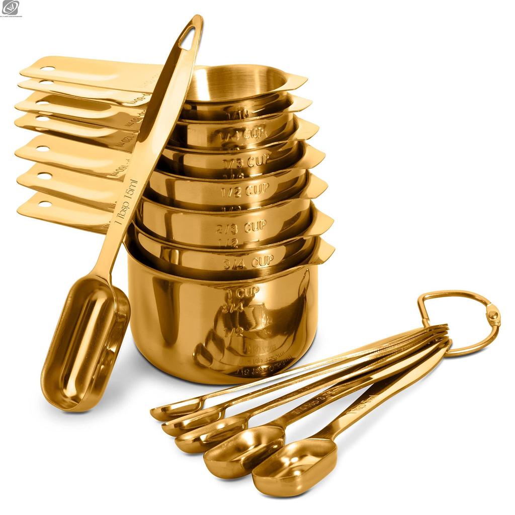 13 Pc Stainless Steel Measuring Spoons Teaspoon Measure Spoon with Scale Handle Seasoning Sugar Scoop Kitchen Gadget Sets