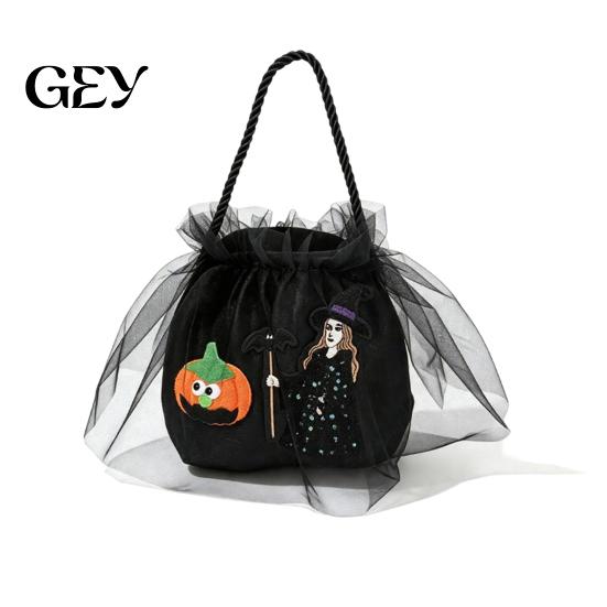 Princess Style Candy Carrier Halloween Bag, Tutu Mesh Witch Pumpkin Bucket, Trick or Treat Bag for Kids Party Favor Pouch, Reusable Holder with Handle