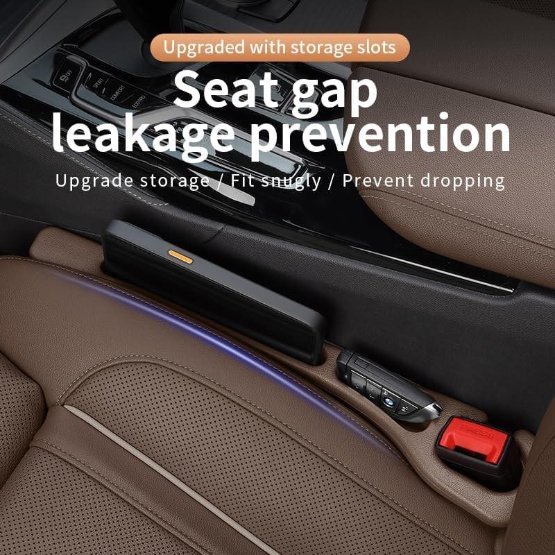 Seat Gap Filler 2 Pack, Universal Fit PU Leather Gap Plug to Fill The Gap Brown