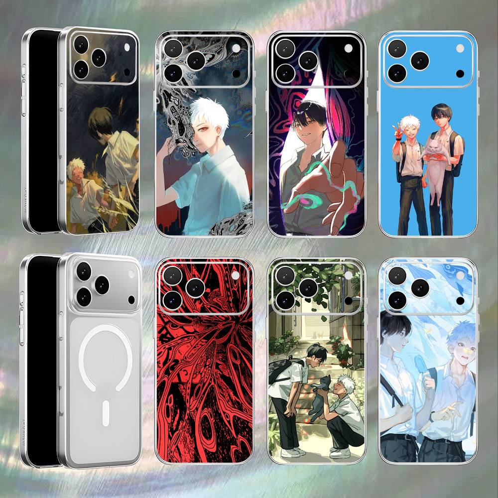 Прозрачный белый чехол для iPhone 17,16,15,14,13,12,11,Pro,Max,Plus S-Summer H-Hikaru Died с магнитной беспроводной зарядкой
