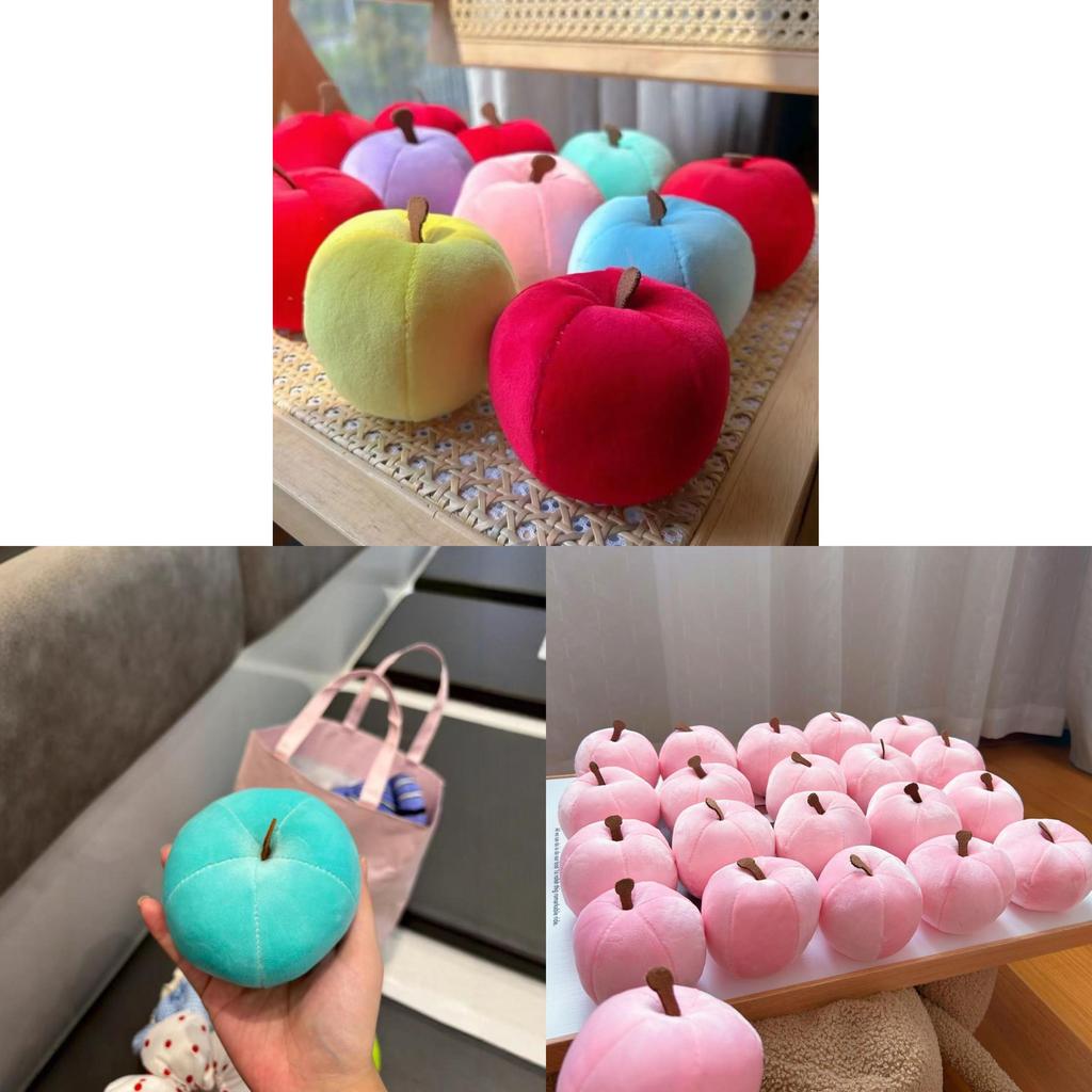 Cartoon Apple Plush Stress Reliever With Polyester Fiber Fill For Teens And Adults