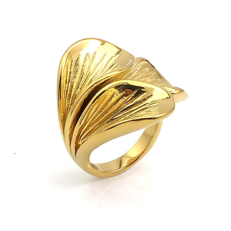 Модные Простые Кольца 18K Позолоченная Нержавеющая Сталь Изысканный Дизайн Открытые Регулируемые Кольца для Женщин