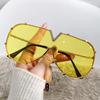 Large Frame Metal Sunglasses Colorful V8 Sunglasses Fashionable Trend One-piece Personalized Sunglasses