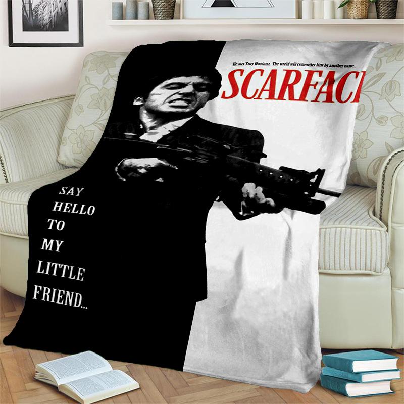 Printing Movie Scarface Tony HD Blanket,Soft Throw Blanket for Home Bedroom Bed Sofa Picnic Travel Office Cover Blanket Kids