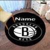 Custom Name Brooklyn Nets Printed Round Rug Carpet Chair Rug Area Rug Entryway Doormats,for Office Chair Living Room Bedroom Kitchen Room.
