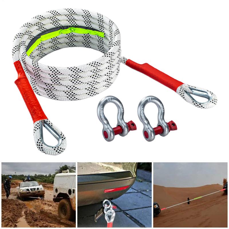 3/4/5M Car Tow Rope Set 10T/5T Tow Strap Off Road Towing Rope Heavy Duty Emergencies Equipment Tow Rope With Hooks For Truck ATV