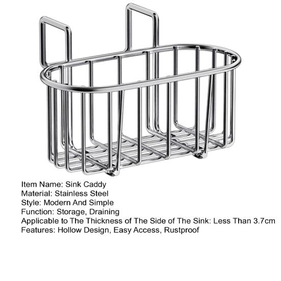 Держатель губки для кухонной мойки Подвижная полка для кухонной мойки Компактный размер Нержавеющая водонепроницаемая подвесная раковина Губка для раковины для раковин с двойной чашей
