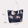 Moon Flower Print Tote Bag Fashion Casual Large Capacity Shoulder Handbag for Daily Use