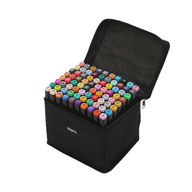 48-цветные спиртовые маркеры с двумя наконечниками: Быстросохнущие кисти на масляной основе для детей и студентов