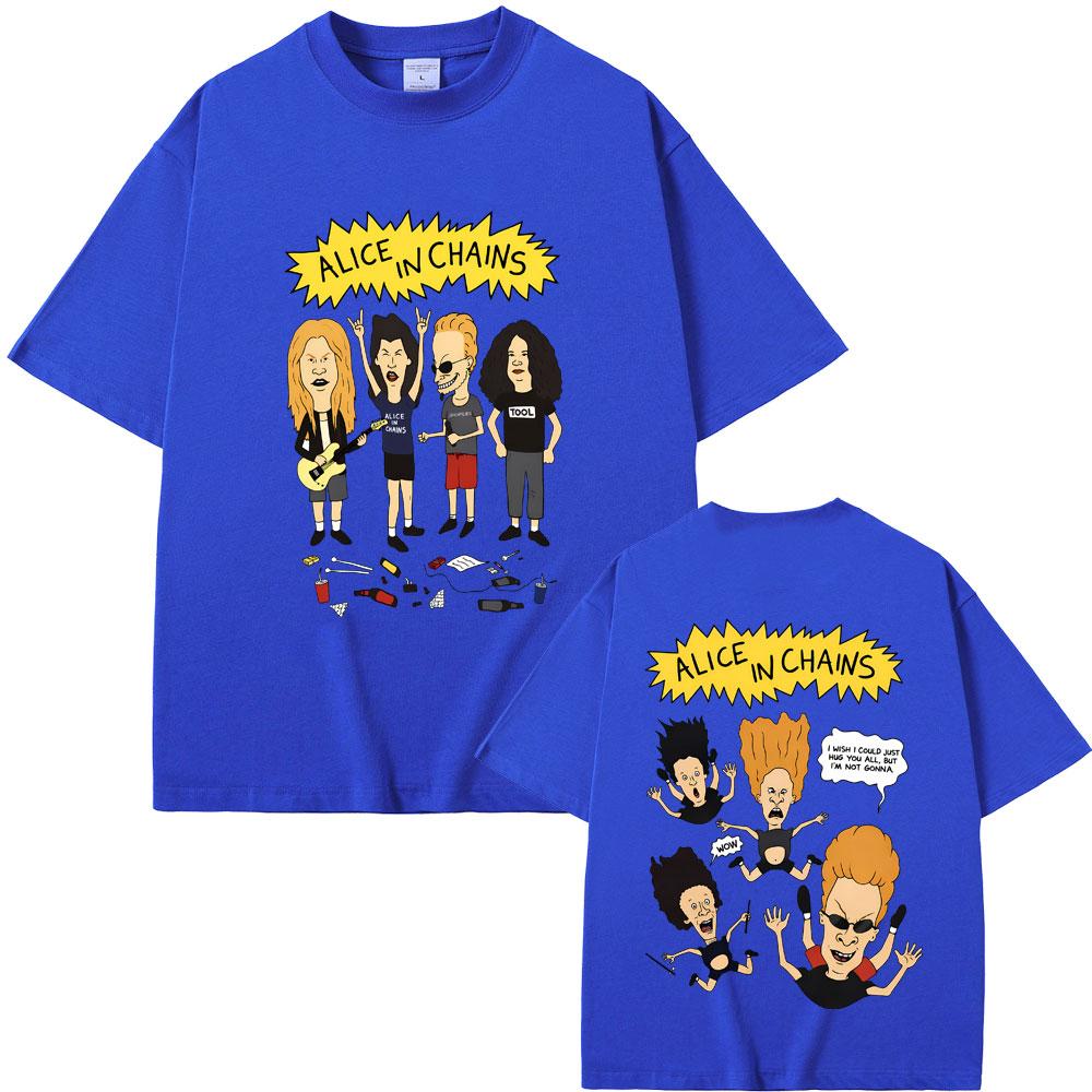 Rock Band Alice in Chains T-shirt Machos Rule Beavis and Butt Head Streetwear Summer Men Women Gothic Punk Funny T Shirts Tops