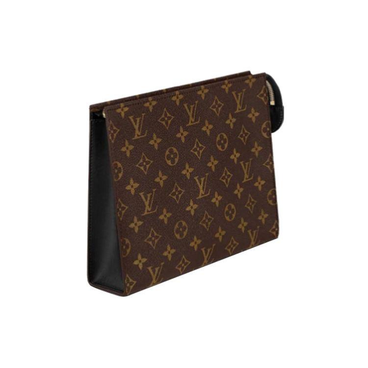 Louis Vuitton Сумка для туалетных принадлежностей 26 Сумка для туалетных принадлежностей Классический дизайн с монограммой Покрытие из канвы с кожаной отделкой Унисекс Сумка для туалетных принадлежностей Коричневый M46037