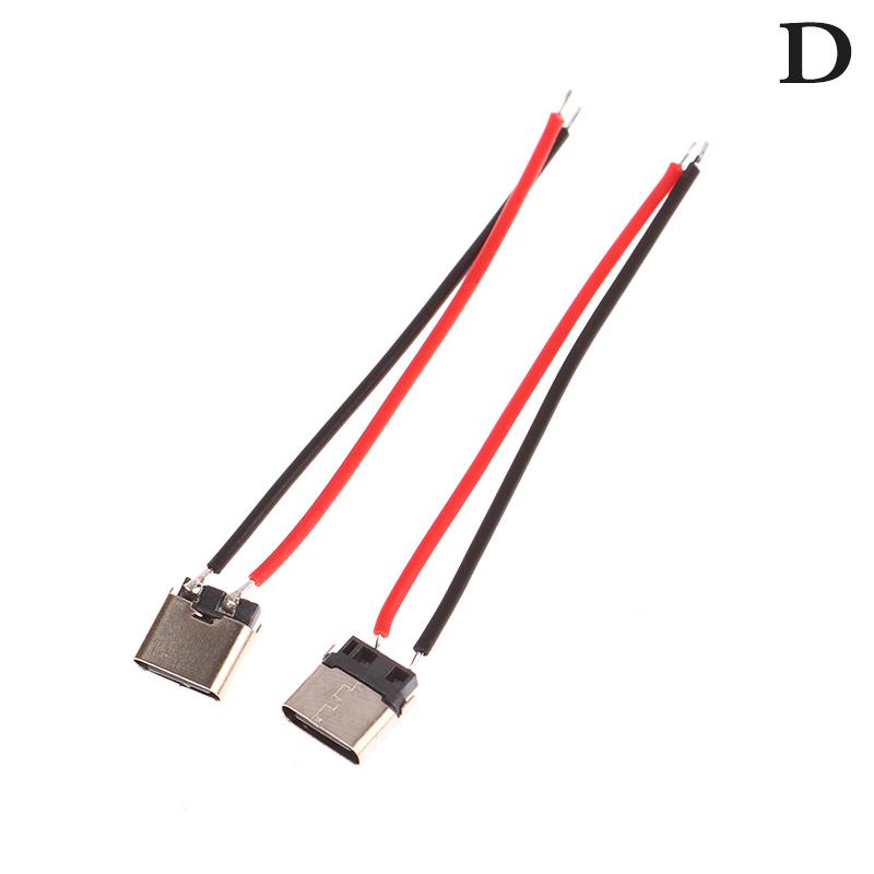 1 Set Type C 2 Pin Waterproof Female USB C Socket Port With Screw Hole Fast Charge Charging Interface USB Connector with Cable