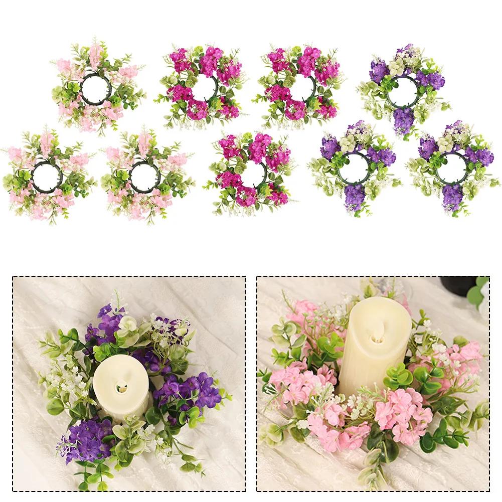 Eucalyptus Wreath Artificial Flower Garland Craft Projects Elegant Style Natural Aesthetic Artificial Flower Candle Garland 25cm