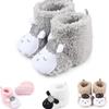 Милые плюшевые зимние флисовые теплые ботинки напольные детские ботиночки овечьи тапочки с хлопковой подкладкой