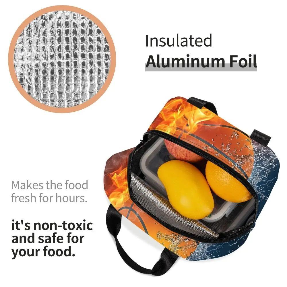 Basketball Thermal Insulation Bag Cartoon Game Sports To Print Children Boys And Girls Lightweight Portable Meal Bag