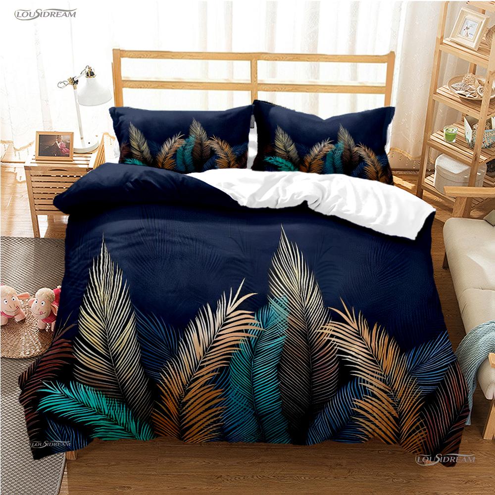 Tropical Leaf Casal All Season Duvet Cover Comforter Bedding Sets Soft Quilt Cover and Pillowcases Boys Single/Double/Queen/King